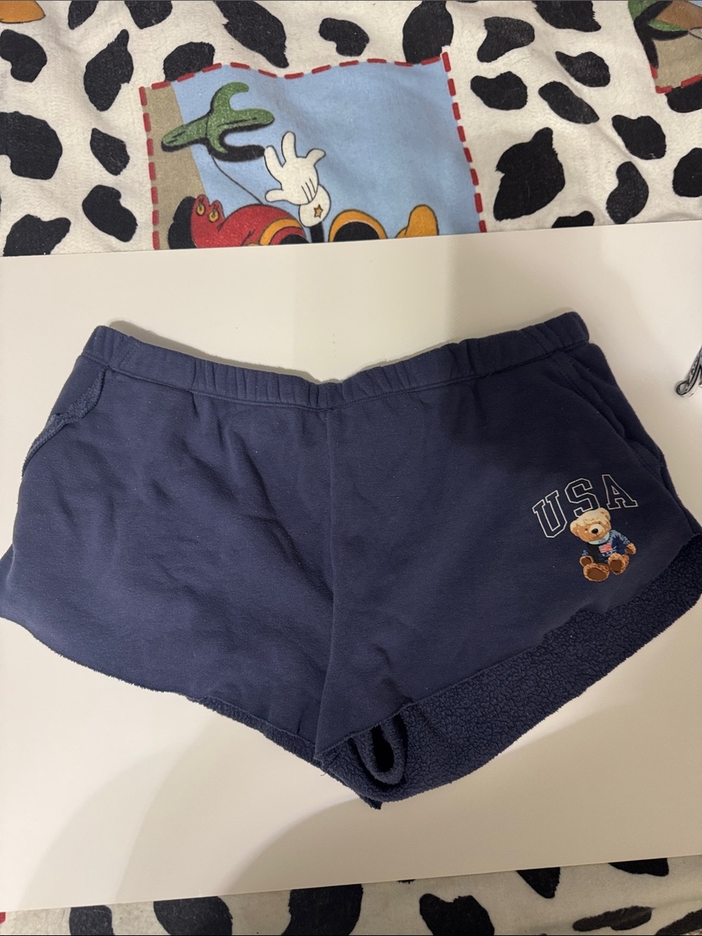 Grayson Threads Navy USA Teddy Athletic Lounge Shorts